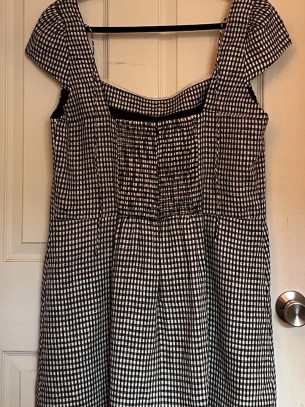 NWOT Reformation Loula Linen Dress Sample | Sz 14 | remy check / black gingham - Picture 4 of 7